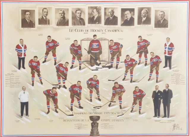 Montreal Canadiens 1931 Stanley Cup Champions - Hand Tinted Team Photo