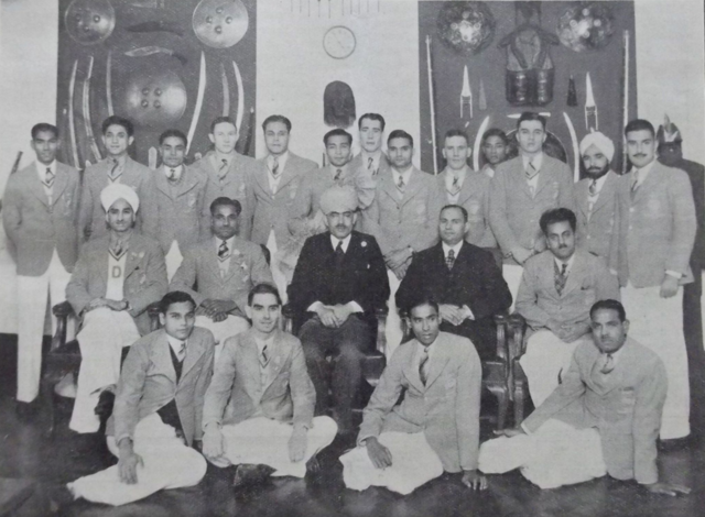 1936 India Olympic Hockey Team at the India House, Aldwych, London, England
