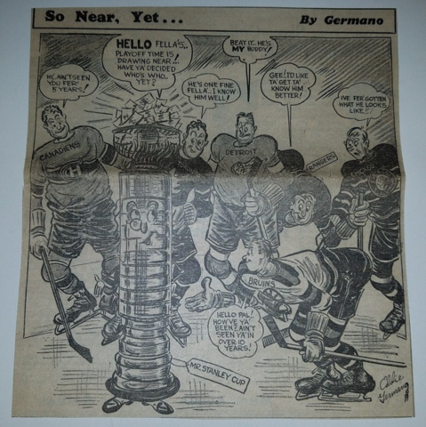 1951 Stanley Cup Cartoon by Eddie Germano (signature)