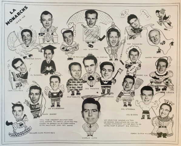 Los Angeles Monarchs Team Montage 1948 Pacific Coast Hockey League