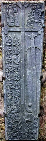 The Clonca Graveslab on the Isle of Iona with a Caman & Sliothar 15th Century