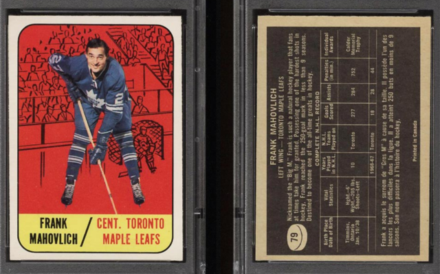 Frank Mahovlich 1967 Topps Hockey Card #79