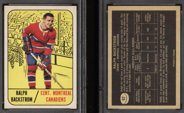 Ralph Backstrom 1967 Topps Hockey Card #67