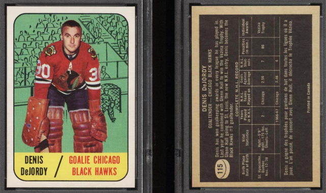 Denis DeJordy 1967 Topps Hockey Card #115