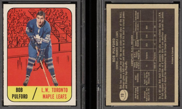 Bob Pulford 1967 Topps Hockey Card #19