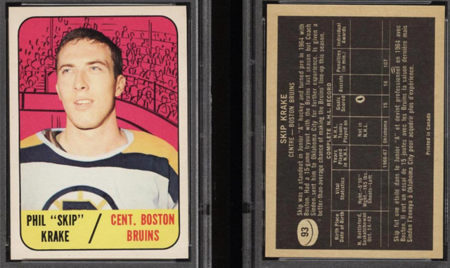 Skip Krake 1967 Topps Hockey Card #93