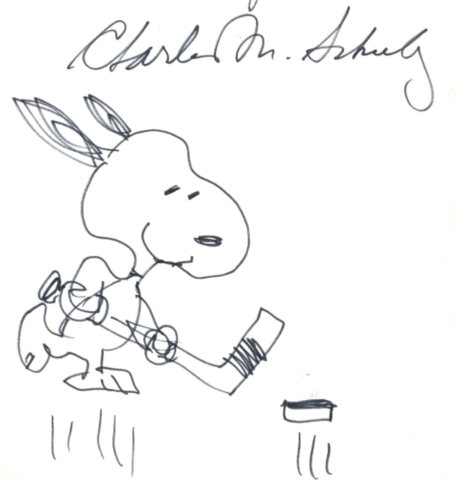 Snoopy Hockey with Charles M. Schulz Autograph