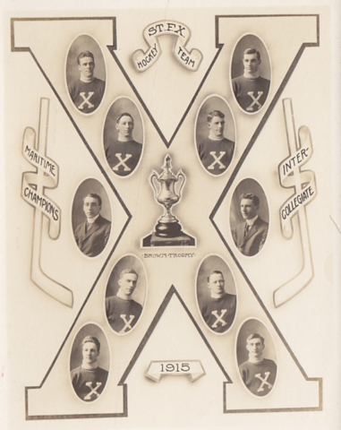 St. Francis Xavier University Hockey Team 1915 Brown Trophy Champions