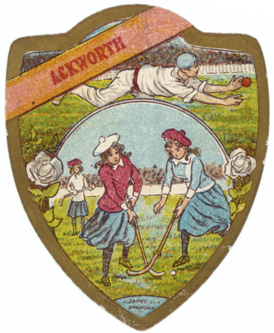 Ackworth School Hockey Trade Card - circa 1910 - J. Baines Litho Bradford