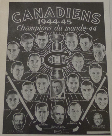 Montreal Canadiens Stanley Cup Champions 1944