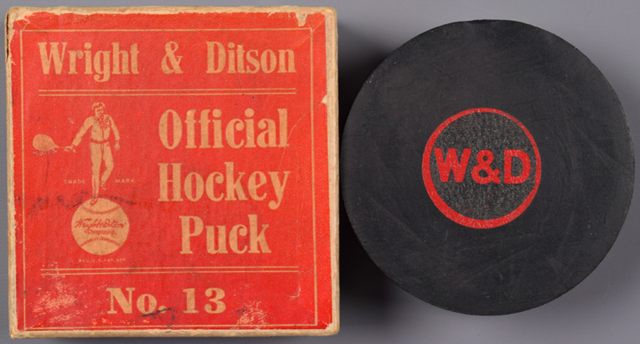 Wright & Ditson Hockey Puck with Original Box 1940s
