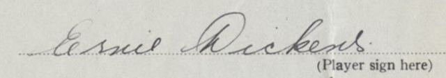Ernie Dickens Autograph 1938