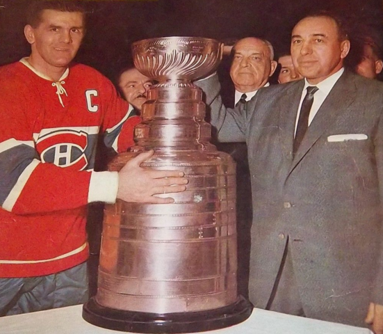Montreal Canadiens Maurice "Rocket" Richard & Toe Blake with 1957 Stanley Cup