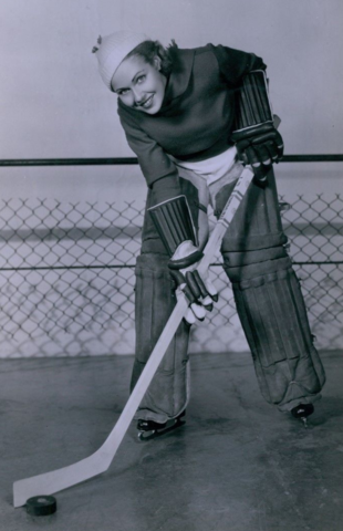 Gloria Shea in Ice Hockey Gear 1930s