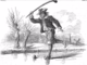 Antique Bandy Player Engraving 1867 Wrangle, Lincolnshire