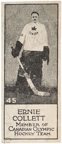 Ernie Collett Hockey Card 1924 V122 Willard's Chocolate Hockey Card #45
