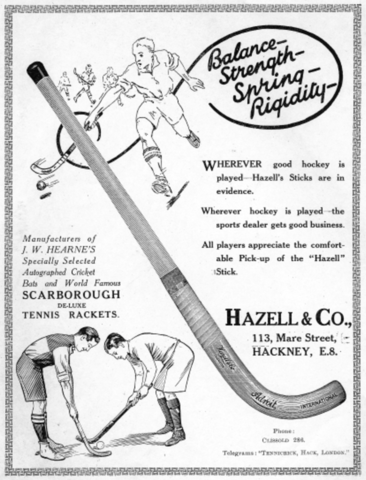 Hazell & Co. - Hazell's Adroit Hockey Stick Ad 1925