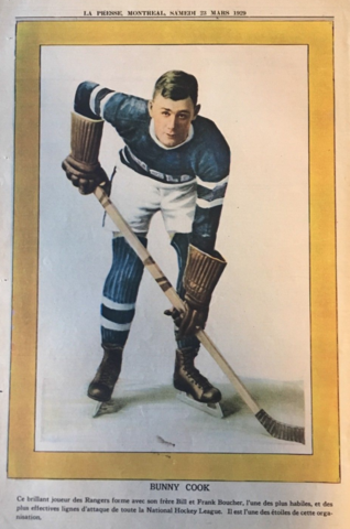 Bunny Cook 1929 La Presse Hockey Photo