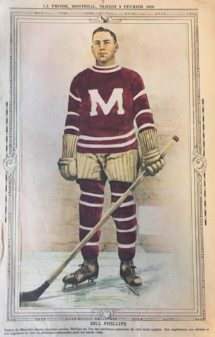 Bill Phillips 1929 La Presse Hockey Photo