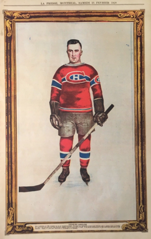 Charlie Langlois 1928 La Presse Hockey Photo