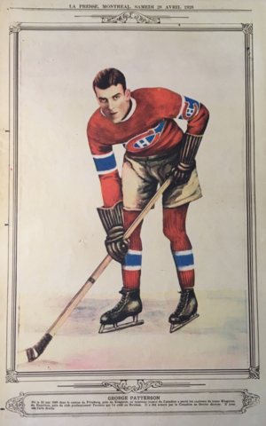 George Patterson 1928 La Presse Hockey Photo