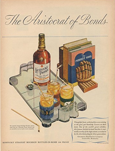 Kentucky Tavern Bourbon Whisky Hockey Serving Tray 1947