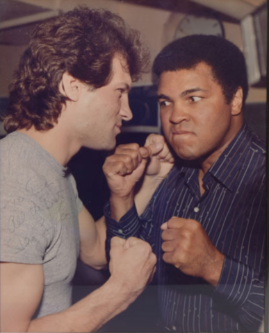 Dave Semenko and Muhammad Ali promo photo for the June 12th 1983 3-Round Bout