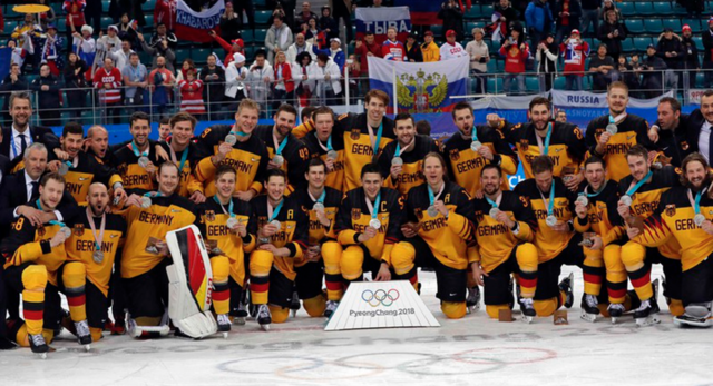 Germany Men's National Ice Hockey Team 2018 Winter Olympics Silver Medal Winners