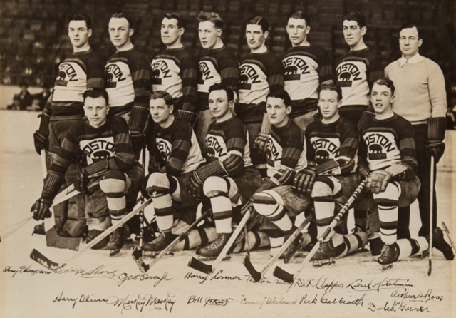 Boston Bruins Team Photo 1930 Autographed