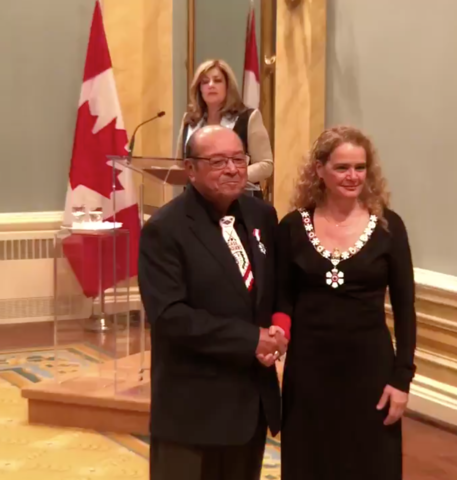 Fred Sasakamoose received Order of Canada from Governor General Julie Payette