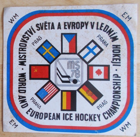 1978 World & European Ice Hockey Championships Decal / Sticker