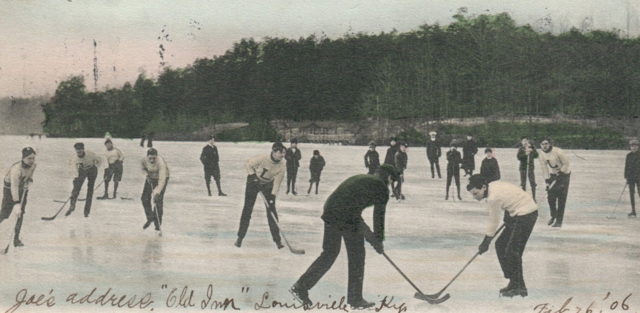 Ice Hockey at Carasaljo Lake, Lakewood, New Jersey 1906