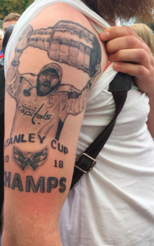 Alex Ovechkin Tattoo Hoisting The Stanley Cup 2018 Washington Capitals Tattoo