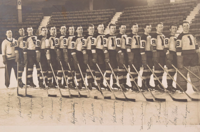Boston Bruins Team Photo 1936 - Autographed