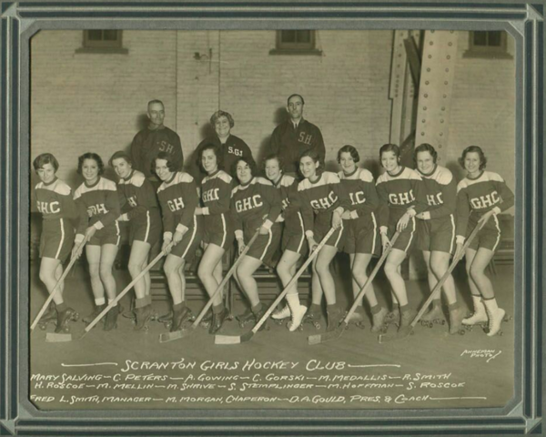 Scranton Girls Hockey Club 1930s Roller Hockey