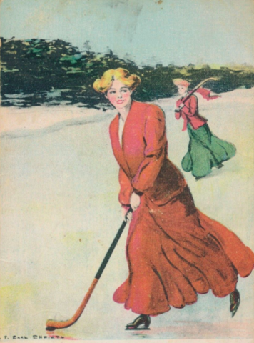 F. Earl Christy Hockey Postcard 1905 College Girl Postcards