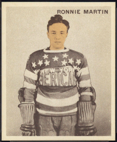Ronnie Martin Hockey Card 1933 Ice Kings World Wide Gum No. 7