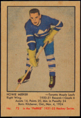 Howie Meeker Hockey Card 1951 Parkie No. 72