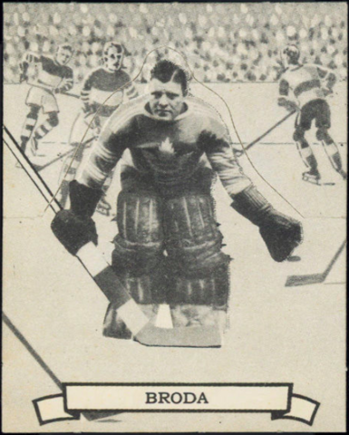Turk Broda Hockey Card 1936 V304 O-Pee-Chee Series D No. 97
