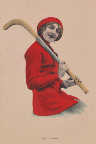 Antique Field Hockey Postcard 1917 Out To Win