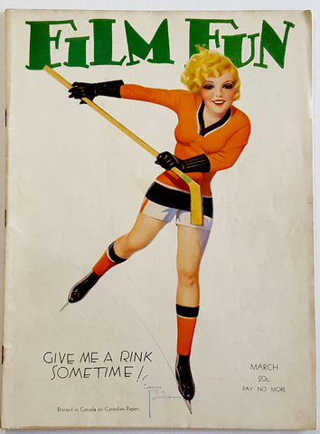Enoch Bolles Hockey Art for Film Fun Magazine 1932