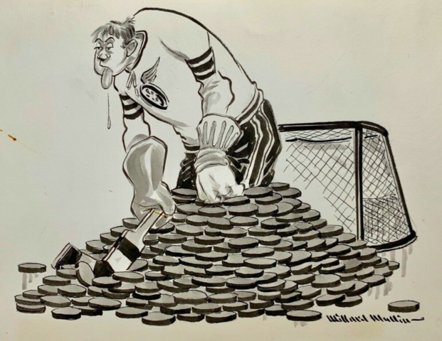 Willard Mullin Hockey Cartoon 1940s