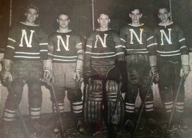 Hughie Scott, Bev Bentley, Jack Prestley, Angie Defelice 1946 Nanaimo Clippers