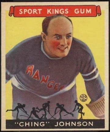"Ching" Johnson Hockey Card 1933 Sport Kings Gum No. 30 Goudy Gum Co.