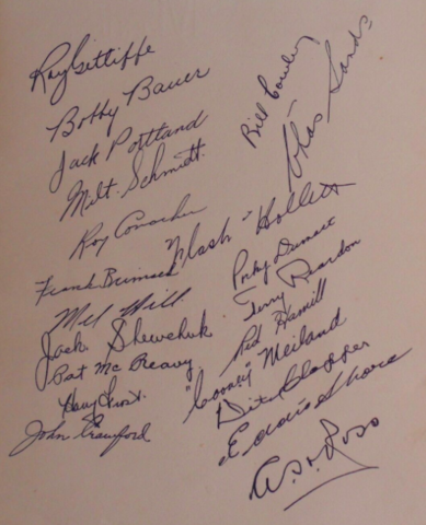 Boston Bruins 1939 Team Autographs
