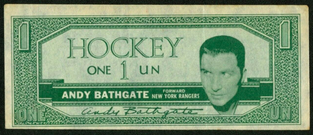 Andy Bathgate Hockey Money 1962 Topps Hockey Bucks