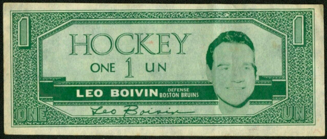 Leo Boivin Hockey Money 1962 Topps Hockey Bucks