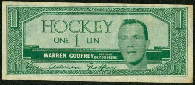 Warren Godfrey Hockey Money 1962 Topps Hockey Bucks