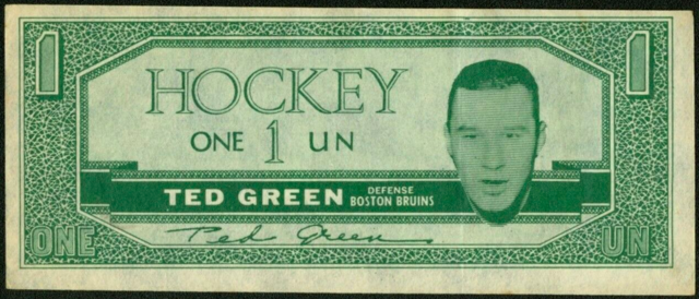 Ted Green Hockey Money 1962 Topps Hockey Bucks