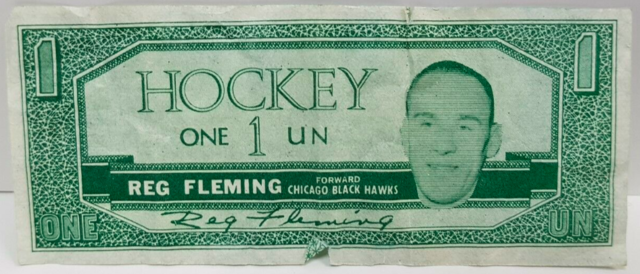Reg Fleming Hockey Money 1962 Topps Hockey Bucks